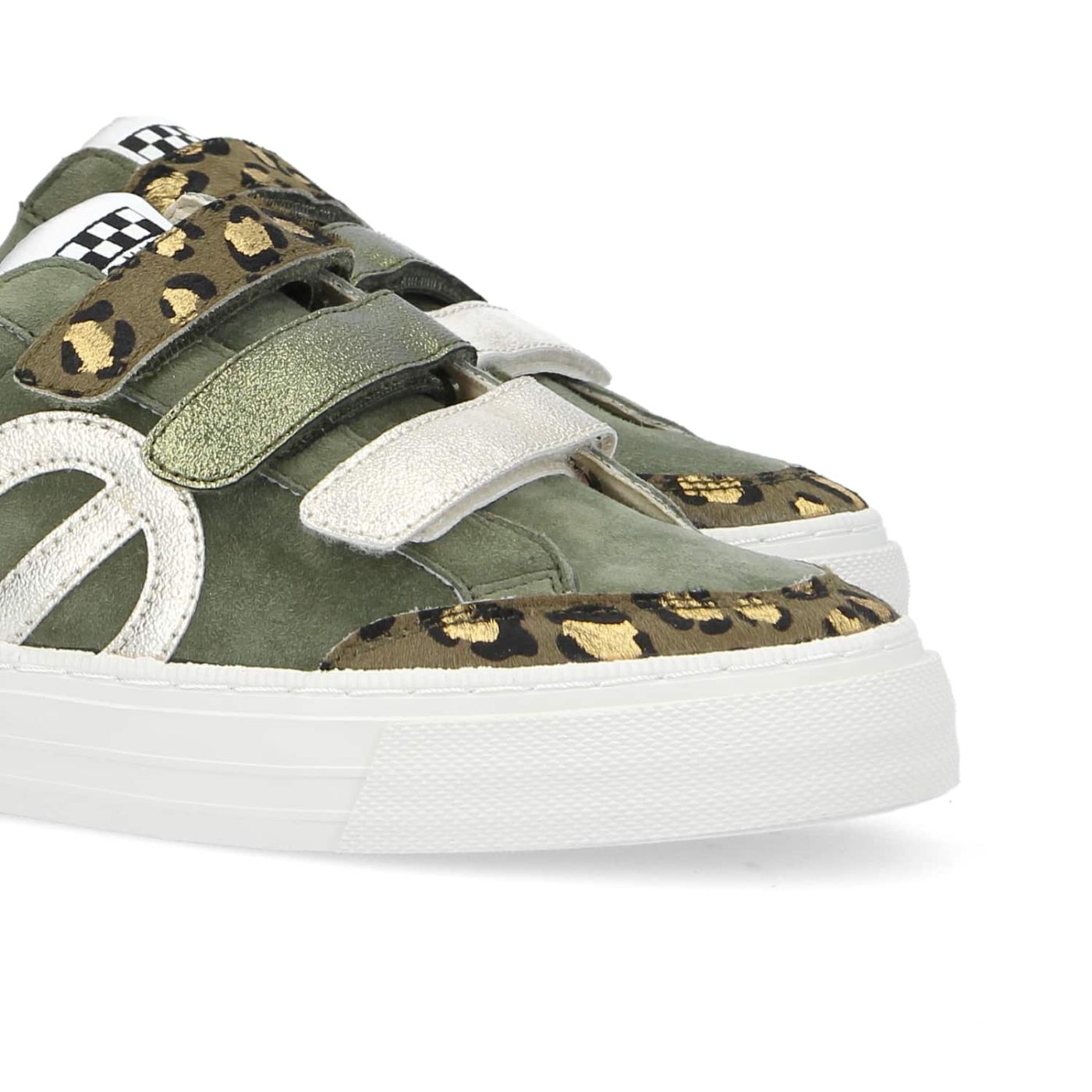 STRIKE STRAPS W  -  GOAT SUEDE/LEO  - LEOPARDATO/VERDE OLIVA/DORATO/